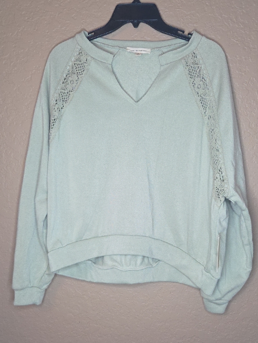 V Neck Sweater With Lace Detail